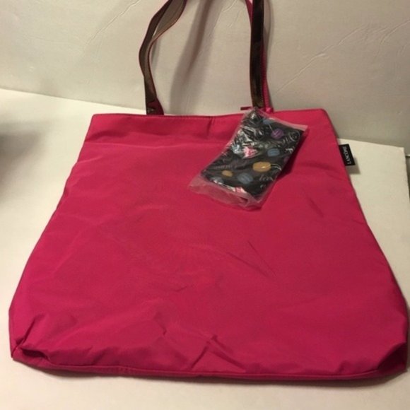 New Lancôme Paris Pink Reversible Tote w/Pouch - Picture 3 of 7